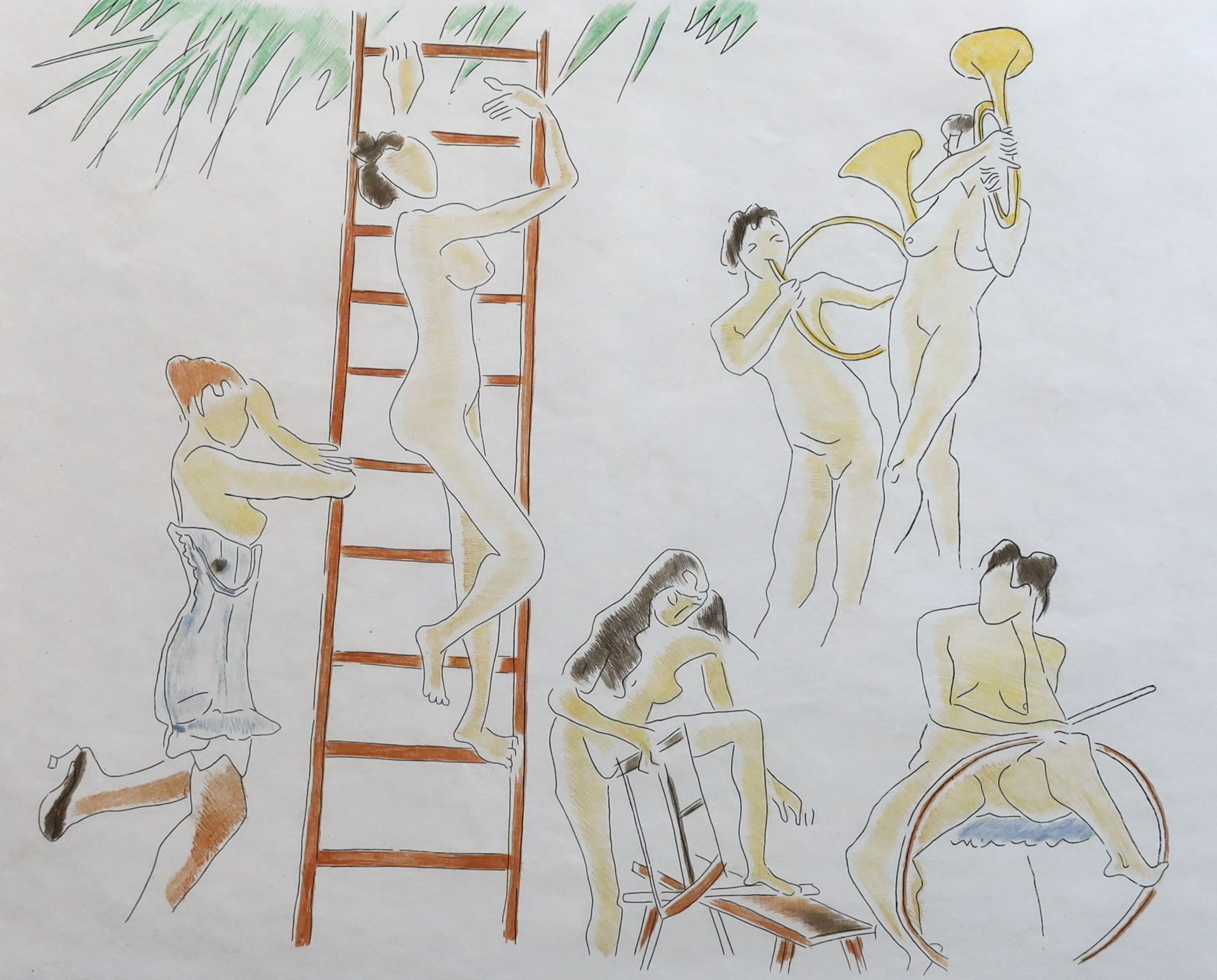 Man Ray (American, 1890-1976), 'Concert', from Ballarde de Dames Hors du Temps, 1970, etching and aquatint on paper, overall 51 x 67cm